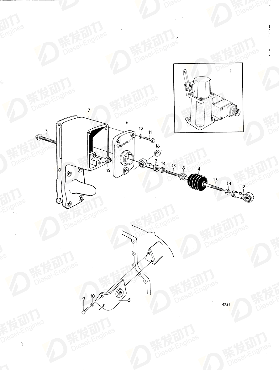 volvo penta Adjusting screw 834667 Drawing volvo penta Adjusting screw 834667 Drawing